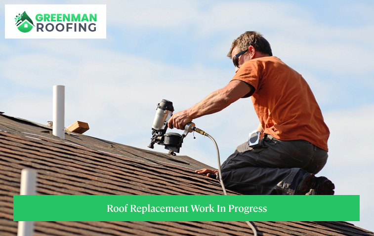 Roof Replacement Work In Progress